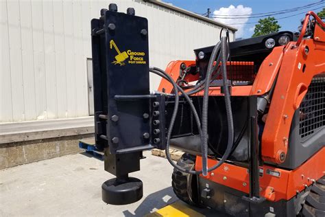 skid steer post driver rental|towable post driver rental.